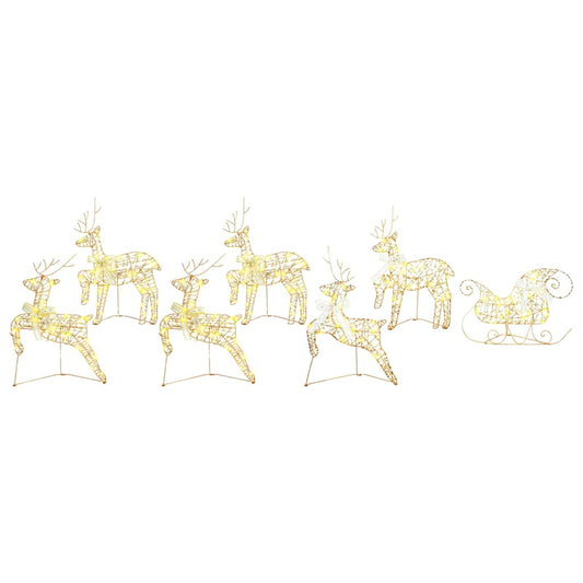 LED Rentiere mit 40 LEDs 7 pcs Gold PET