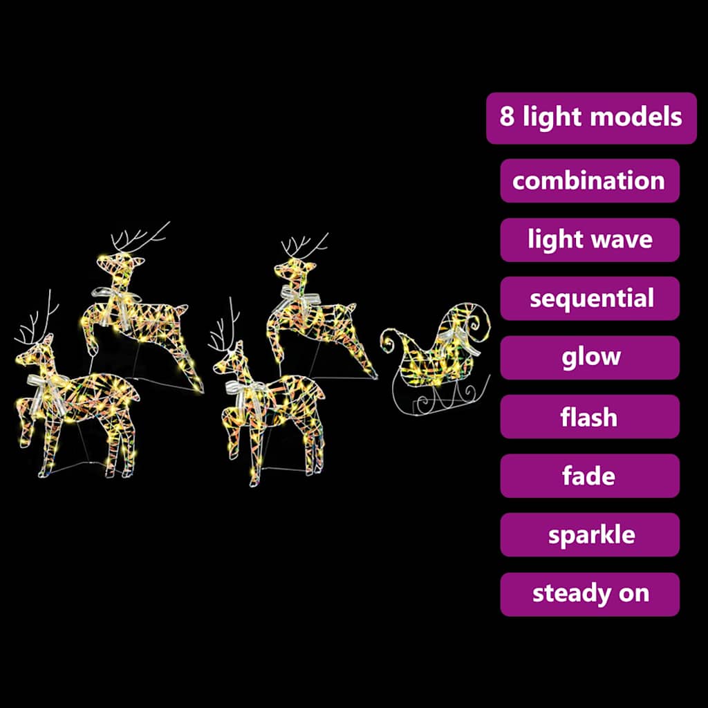 LED Rentiere mit 40 LEDs 5 pcs Mehrfarbig PET
