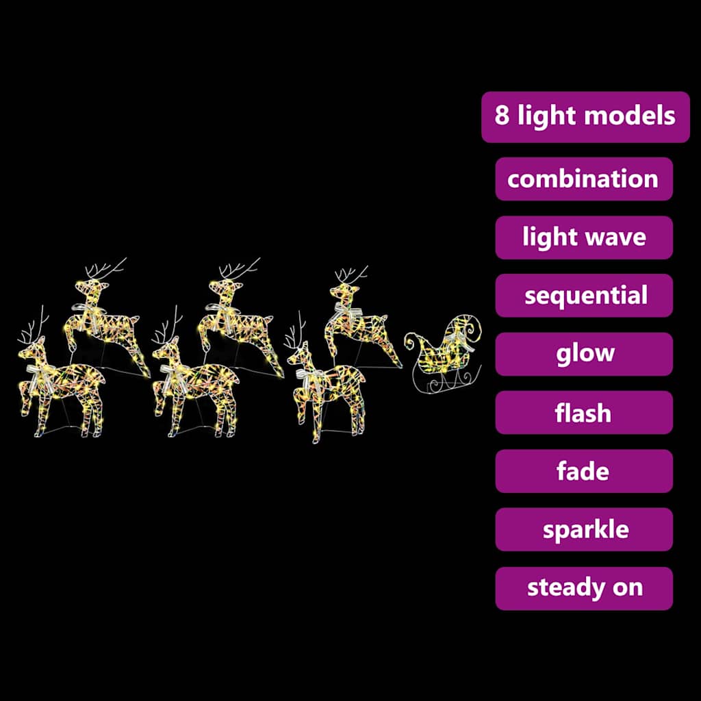 LED Rentiere mit 40 LEDs 7 pcs Mehrfarbig PET