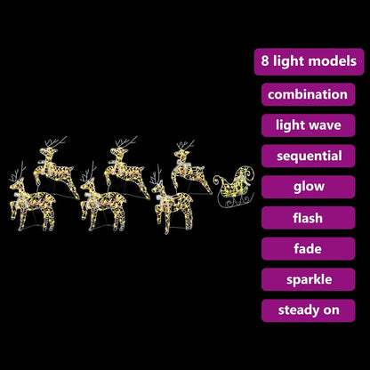 LED Rentiere mit 40 LEDs 7 pcs Mehrfarbig PET