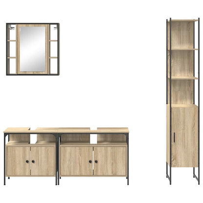 Badezimmermöbel Set 4 pcs Sonoma Eiche 33 x 33 x 185.5 cm