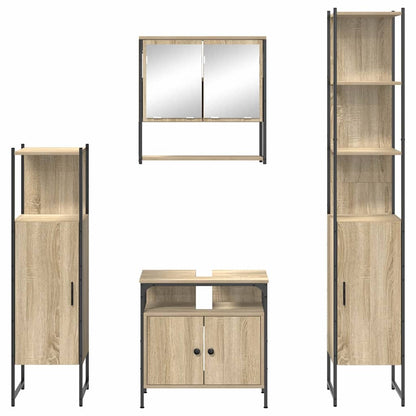 Badezimmermöbel Set 4 pcs Sonoma Eiche 33 x 33 x 185.5 cm