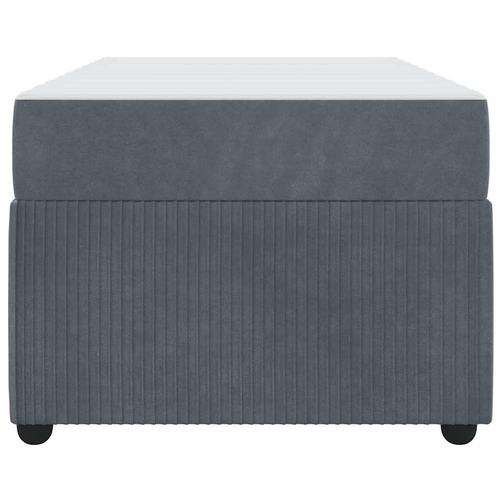 Bettgestell mit Matratze Dunkelgrau 90 x 190 cm Samt