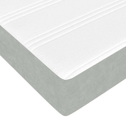 Bettgestell mit Matratze Hellgrau 120 x 190 cm Samt