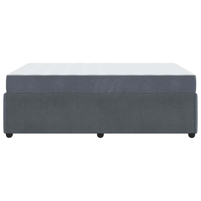 Bettgestell mit Matratze Dunkelgrau 120 x 190 cm Samt
