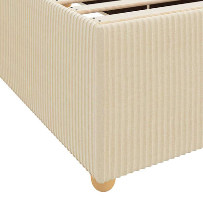 Bettgestell mit Matratze mit Matratze Creme 120 x 200 cm Stoff