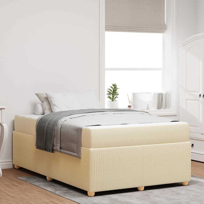 Bettgestell mit Matratze mit Matratze Creme 120 x 200 cm Stoff