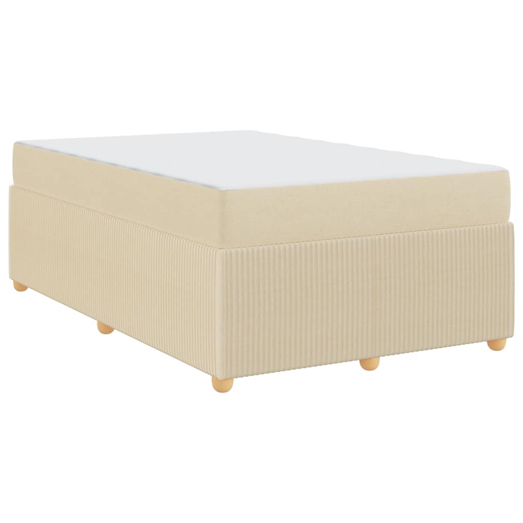 Bettgestell mit Matratze mit Matratze Creme 120 x 200 cm Stoff