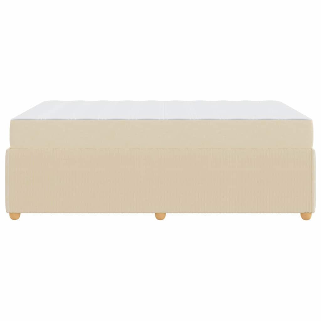 Bettgestell mit Matratze mit Matratze Creme 120 x 200 cm Stoff