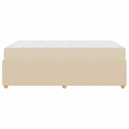 Bettgestell mit Matratze mit Matratze Creme 120 x 200 cm Stoff