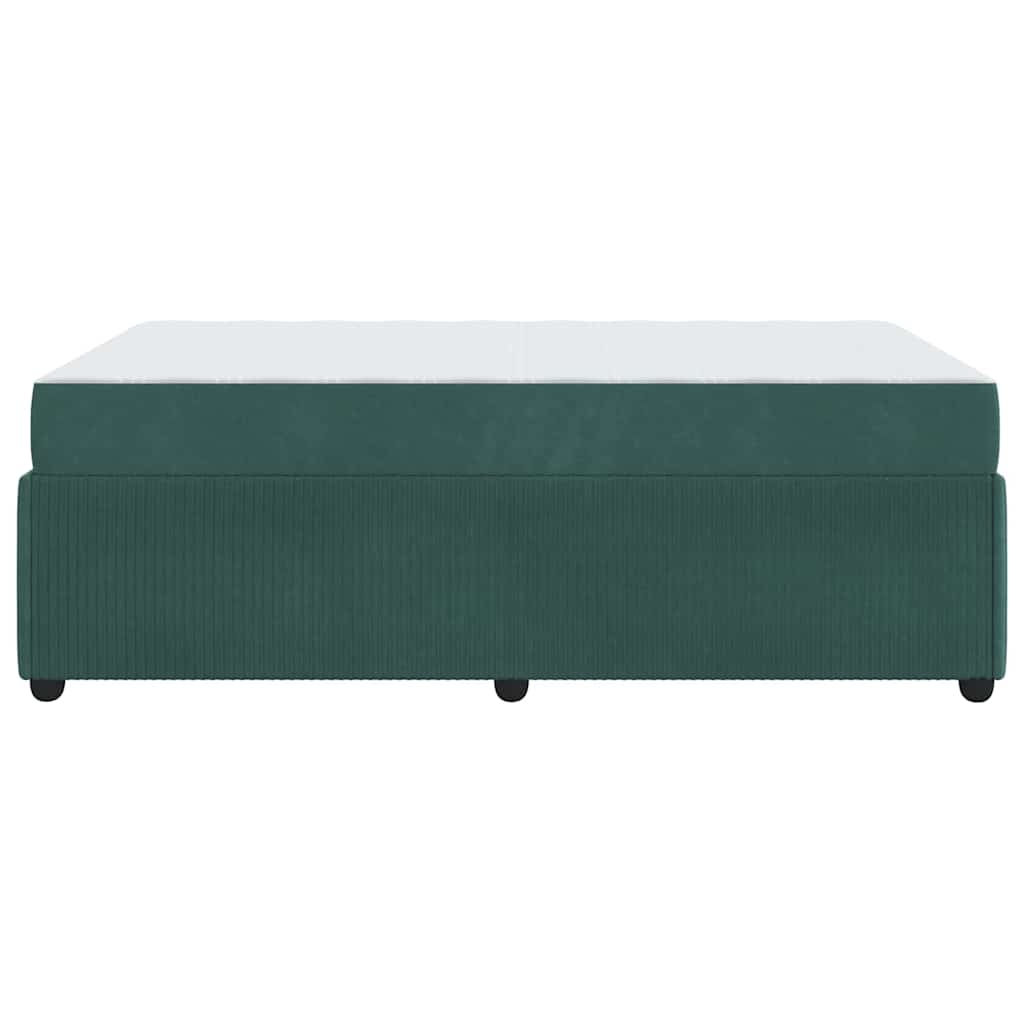 Bettgestell mit Matratze Dunkelgrün 120 x 200 cm Samt
