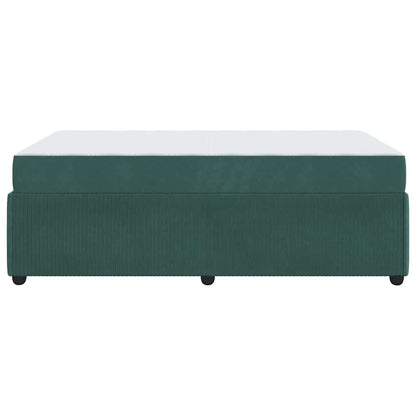 Bettgestell mit Matratze Dunkelgrün 120 x 200 cm Samt