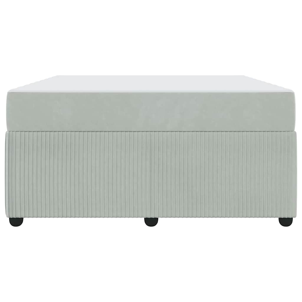 Bettgestell mit Matratze Hellgrau 140 x 200 cm Samt