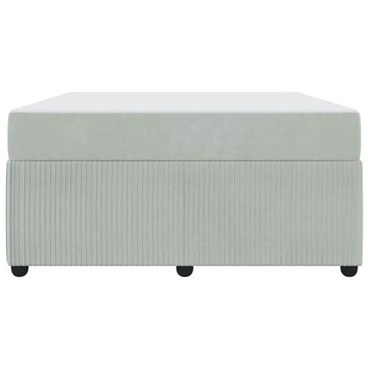 Bettgestell mit Matratze Hellgrau 140 x 200 cm Samt