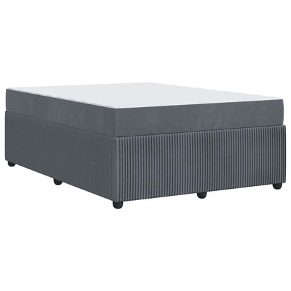 Bettgestell mit Matratze Dunkelgrau 140 x 200 cm Samt