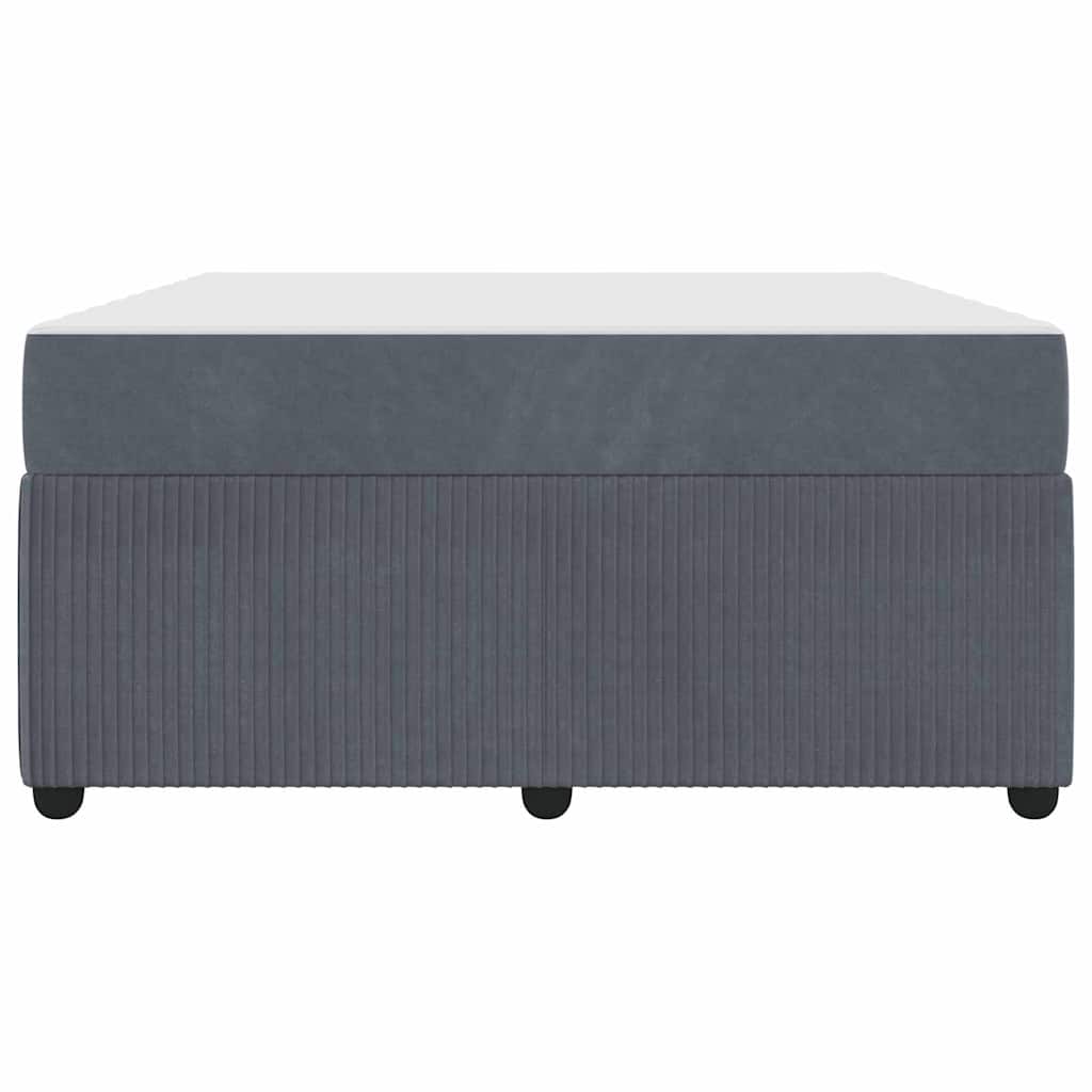 Bettgestell mit Matratze Dunkelgrau 140 x 200 cm Samt