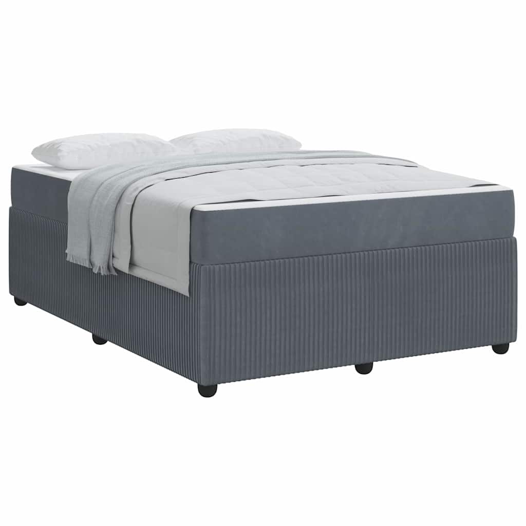 Bettgestell mit Matratze Dunkelgrau 140 x 200 cm Samt