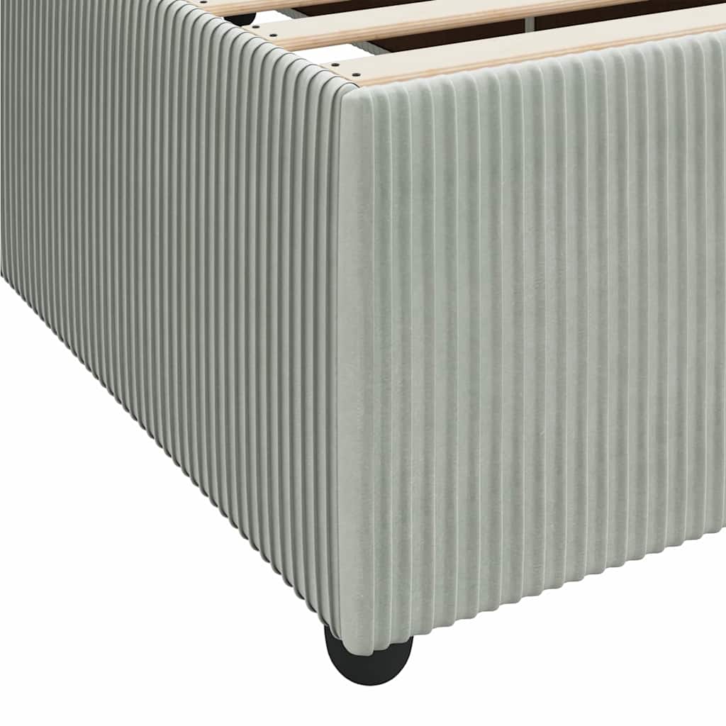 Bettgestell mit Matratze Hellgrau 160 x 200 cm Samt