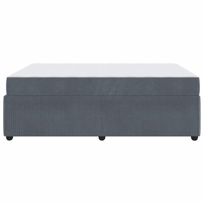 Bettgestell mit Matratze Dunkelgrau 160 x 200 cm Samt