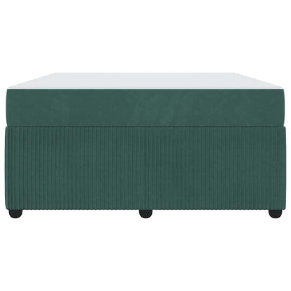 Bettgestell mit Matratze Dunkelgrün 160 x 200 cm Samt