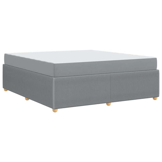 Bettgestell mit Matratze Hellgrau 180 x 200 cm Stoff