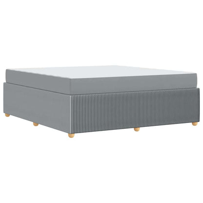 Bettgestell mit Matratze Hellgrau 180 x 200 cm Stoff