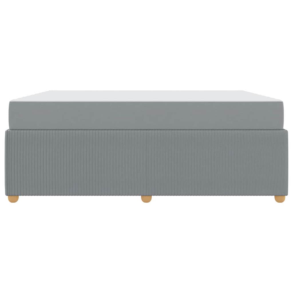 Bettgestell mit Matratze Hellgrau 180 x 200 cm Stoff