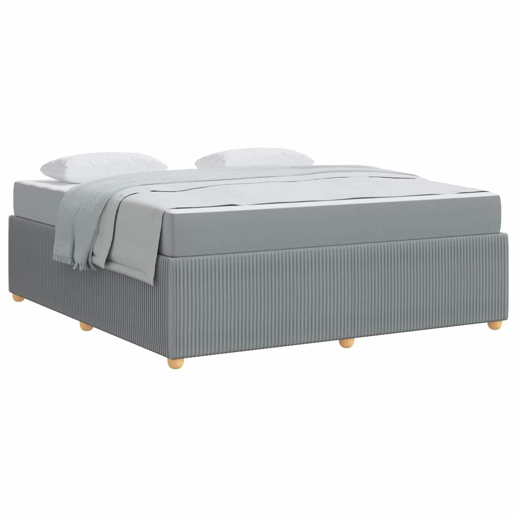 Bettgestell mit Matratze Hellgrau 180 x 200 cm Stoff