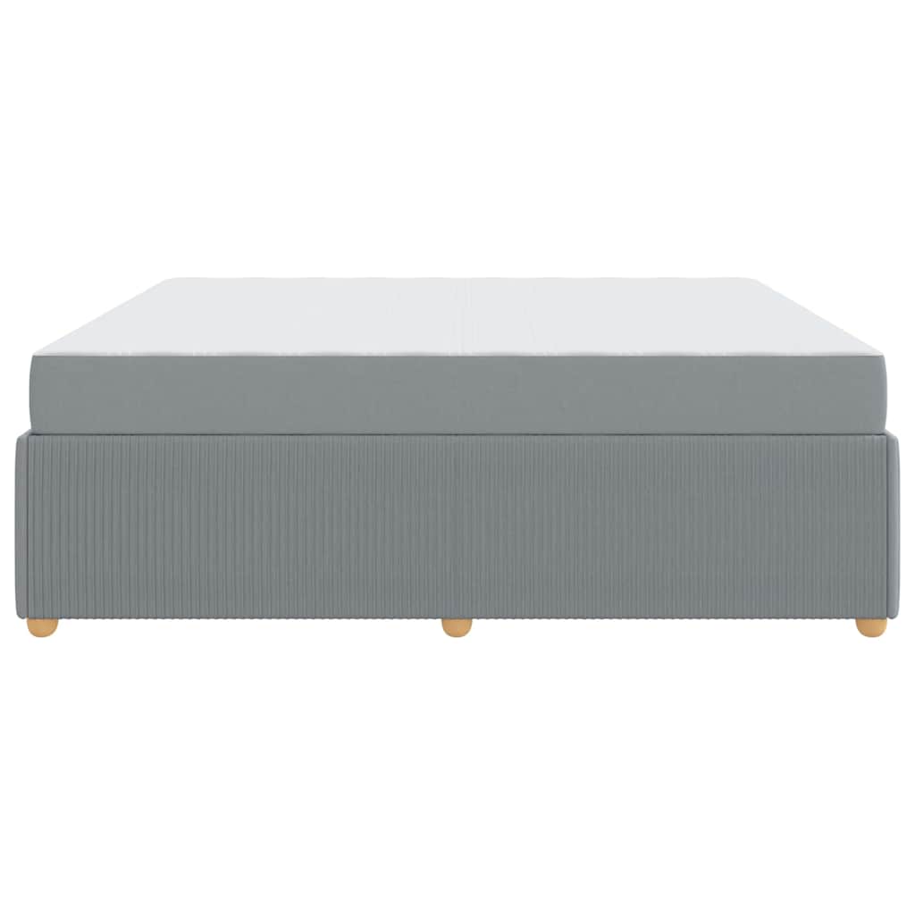 Bettgestell mit Matratze Hellgrau 180 x 200 cm Stoff