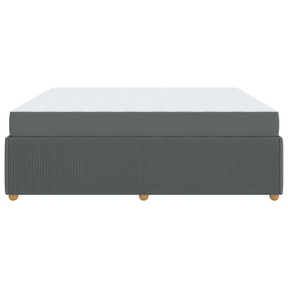 Bettgestell mit Matratze Dunkelgrau 180 x 200 cm Stoff