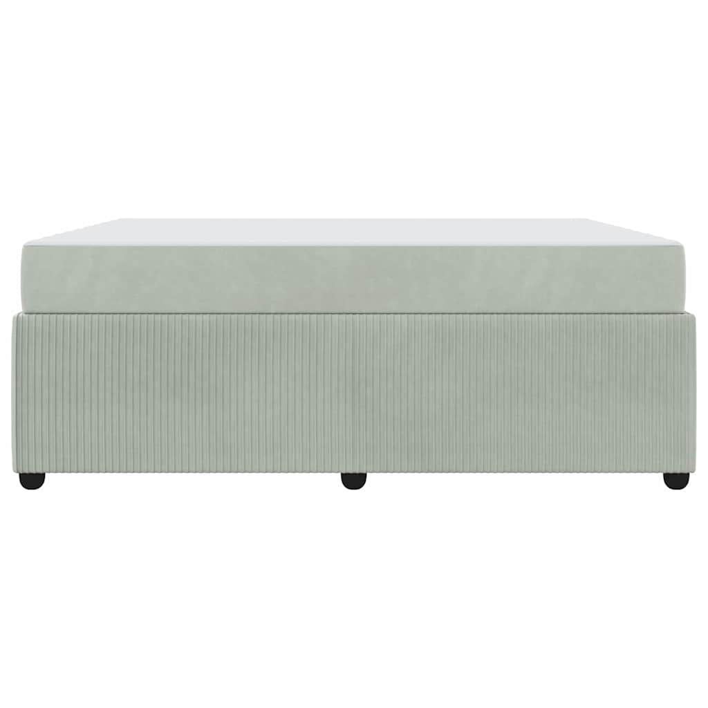 Bettgestell mit Matratze Hellgrau und Weiß und Hellgrau