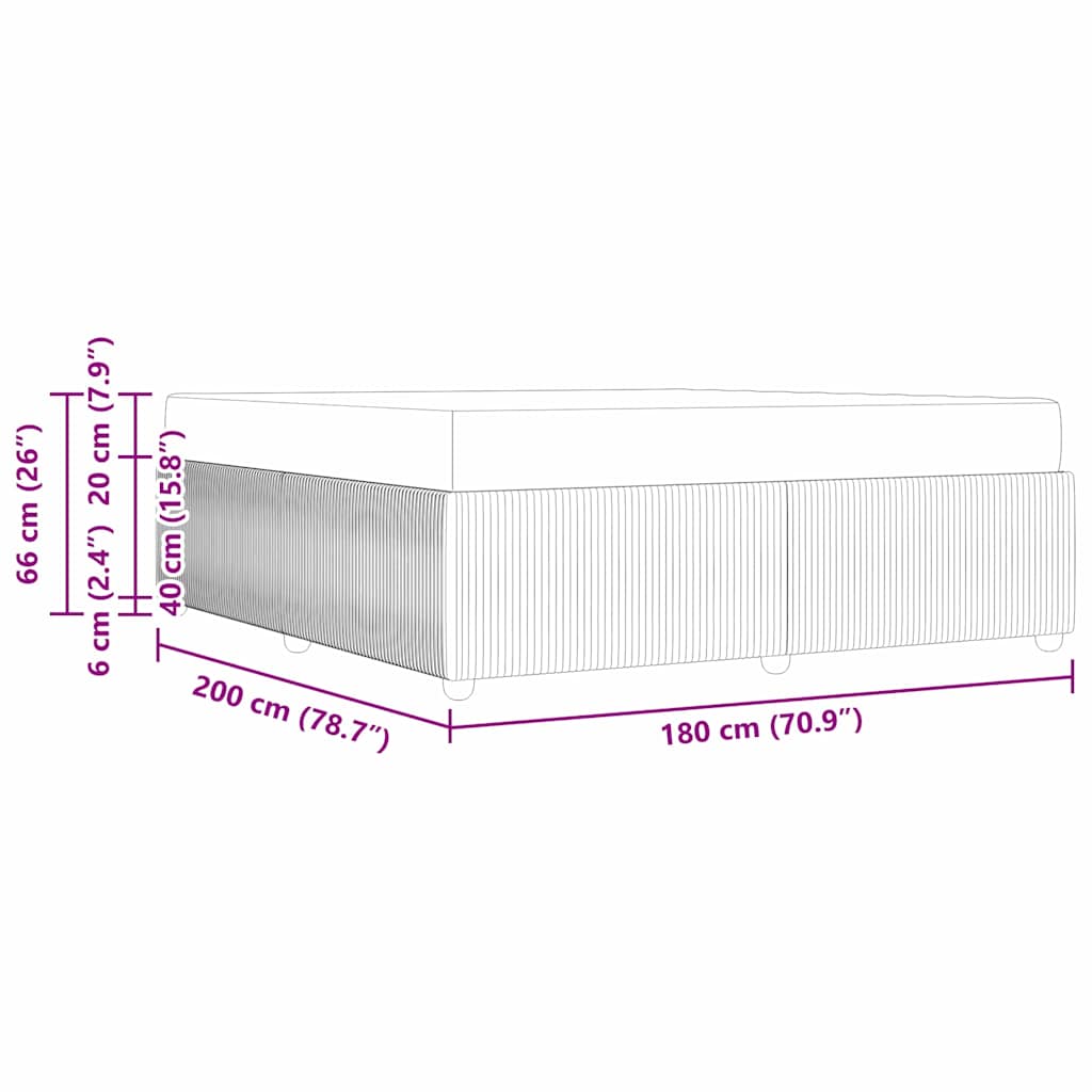 Bettgestell mit Matratze Dunkelgrau 180 x 200 cm Samt