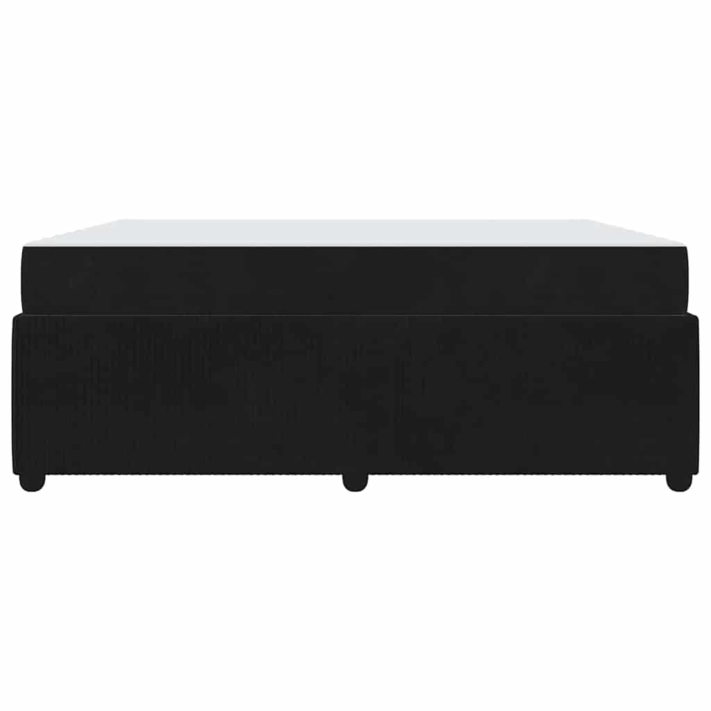 Bettgestell mit Matratze mit Matratze Schwarz 180 x 200 cm Samt