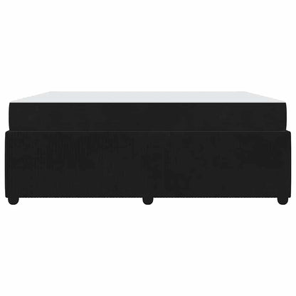 Bettgestell mit Matratze mit Matratze Schwarz 180 x 200 cm Samt