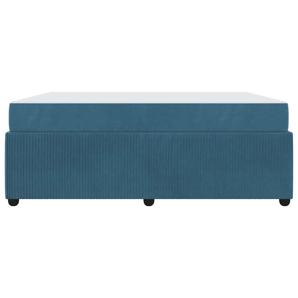 Bettgestell mit Matratze mit Matratze Blau 180 x 200 cm Samt