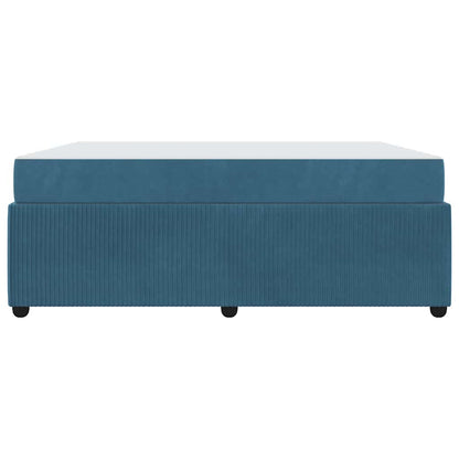 Bettgestell mit Matratze mit Matratze Blau 180 x 200 cm Samt