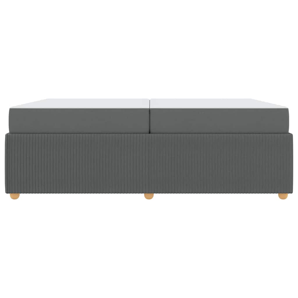 Bettgestell mit Matratze Dunkelgrau 200 x 200 cm Stoff