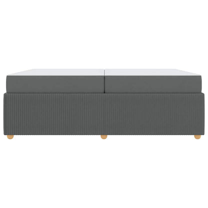Bettgestell mit Matratze Dunkelgrau 200 x 200 cm Stoff
