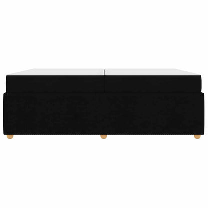 Bettgestell mit Matratze Schwarz 200 x 200 cm Stoff