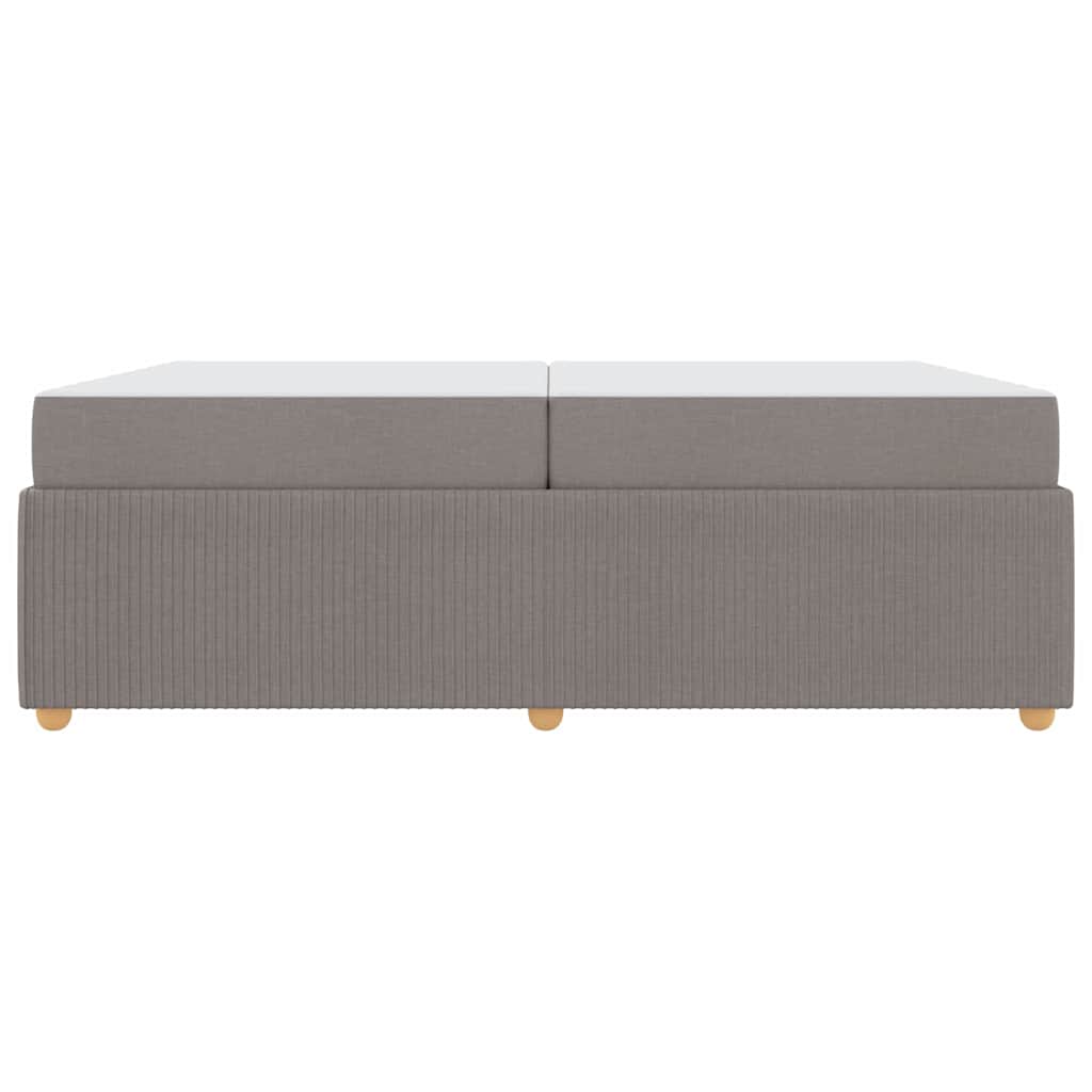 Bettgestell mit Matratze mit Matratze Taupe 200 x 200 cm Stoff