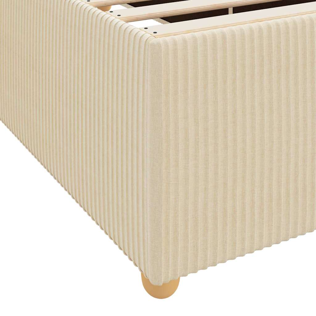 Bettgestell mit Matratze mit Matratze Creme 200 x 200 cm Stoff