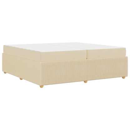 Bettgestell mit Matratze mit Matratze Creme 200 x 200 cm Stoff
