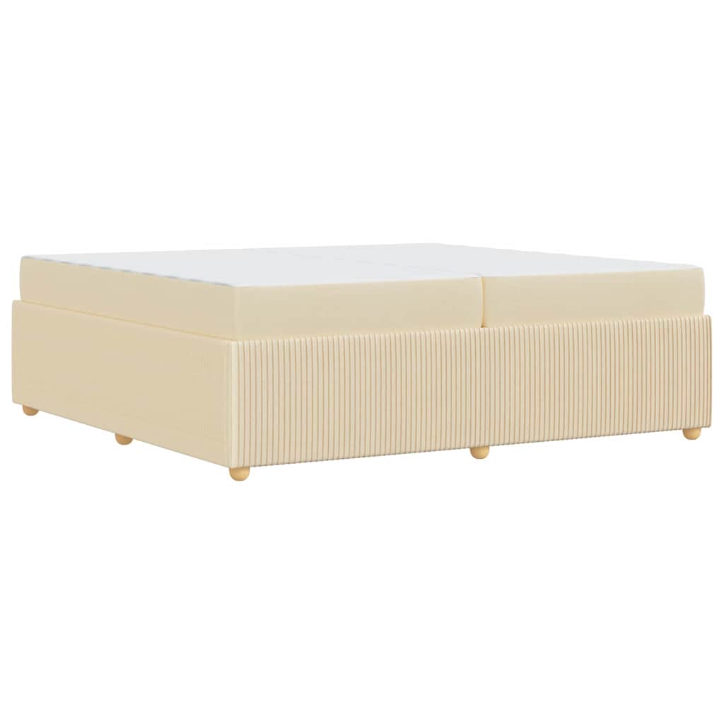Bettgestell mit Matratze mit Matratze Creme 200 x 200 cm Stoff