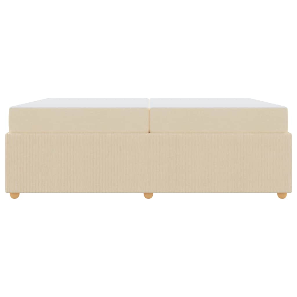 Bettgestell mit Matratze mit Matratze Creme 200 x 200 cm Stoff