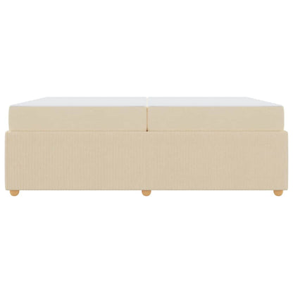Bettgestell mit Matratze mit Matratze Creme 200 x 200 cm Stoff