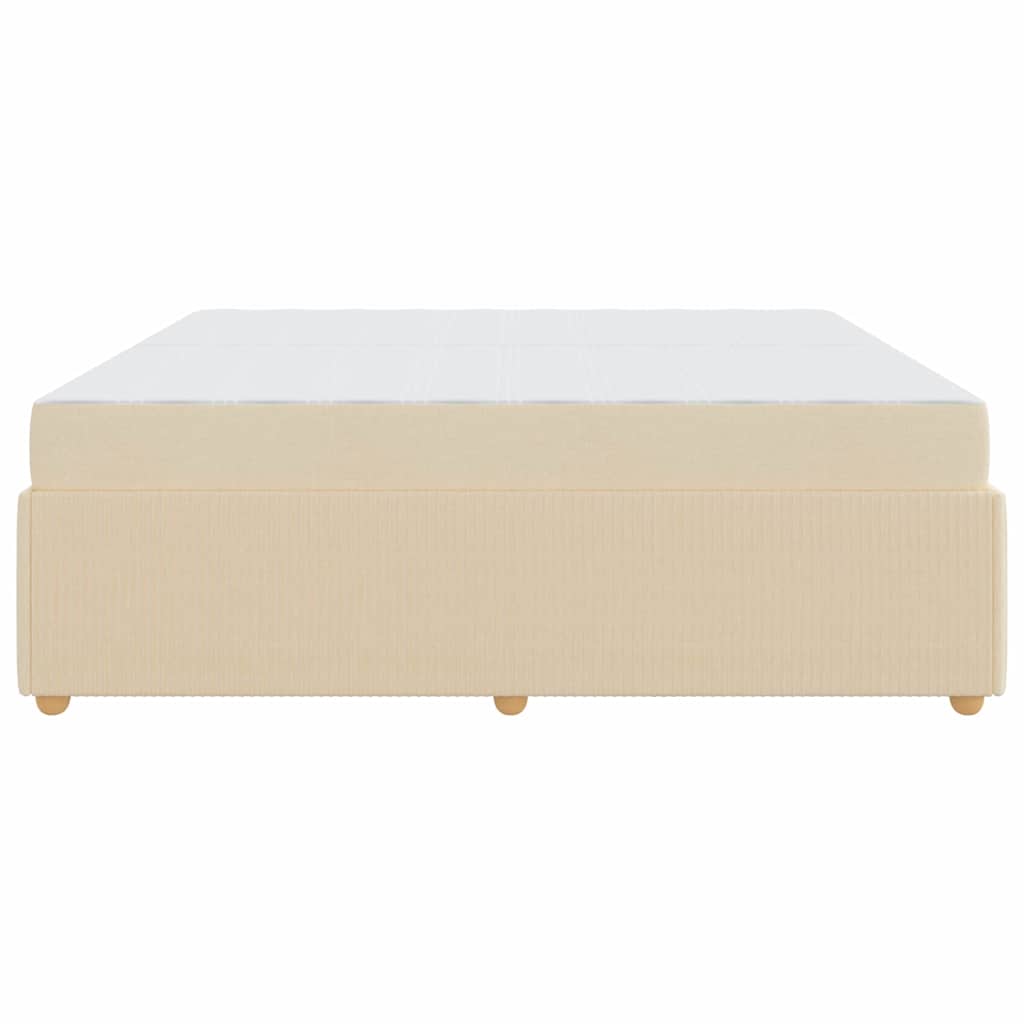 Bettgestell mit Matratze mit Matratze Creme 200 x 200 cm Stoff
