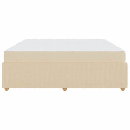 Bettgestell mit Matratze mit Matratze Creme 200 x 200 cm Stoff