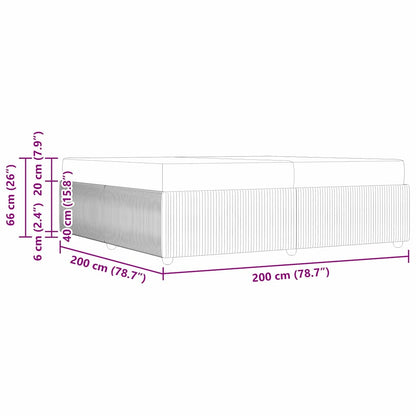 Bettgestell mit Matratze Dunkelgrau 200 x 200 cm Samt