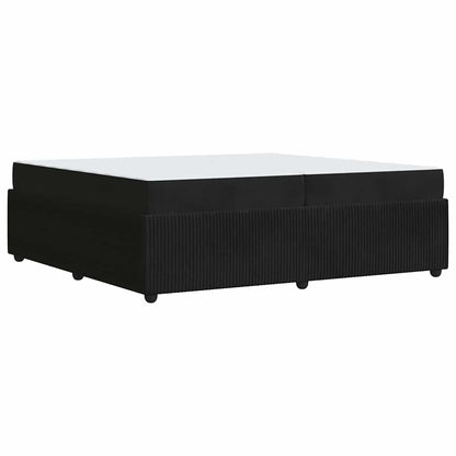 Bettgestell mit Matratze mit Matratze Schwarz 200 x 200 cm Samt