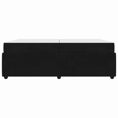 Bettgestell mit Matratze mit Matratze Schwarz 200 x 200 cm Samt